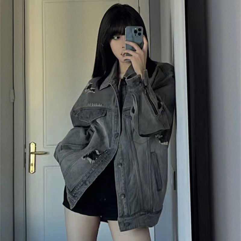 Women's American Vintage Loose Jacket Denim Coat