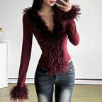 V-neck Cardigan Slimming Top For Women