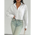 Fashion Solid Color Loose-fitting Women's Shirt Top