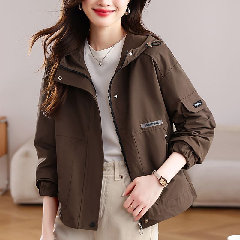 Thin Small Hooded Short Trench Coat