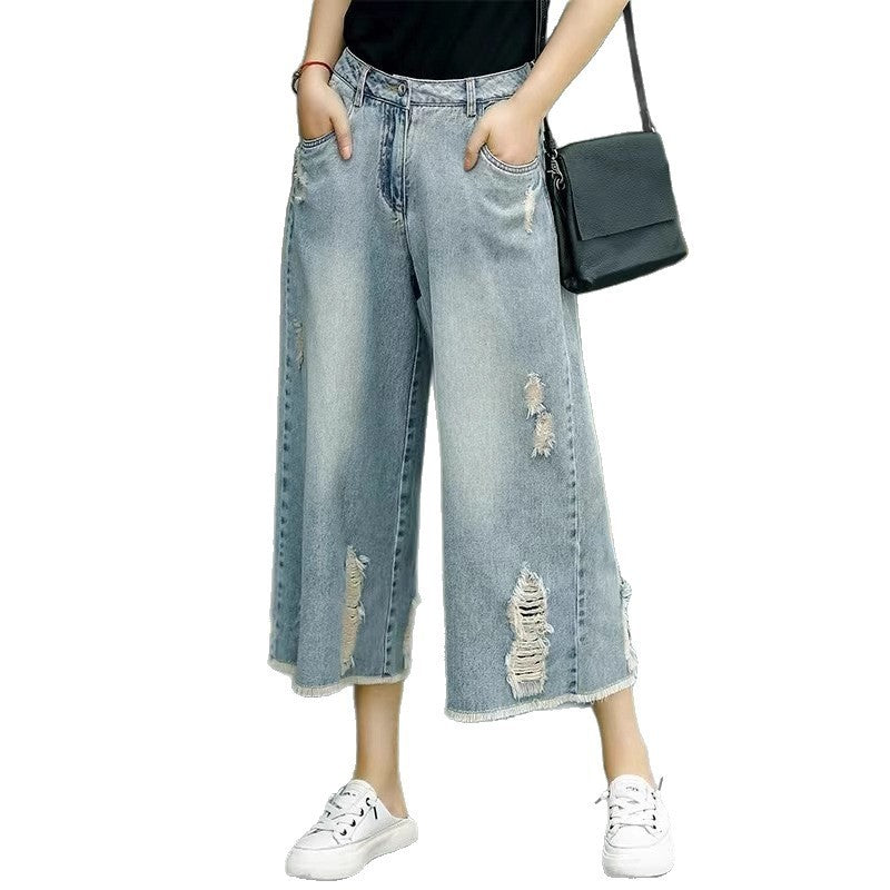 High Waist Loose And Slimming Nostalgic Wide-leg Pants